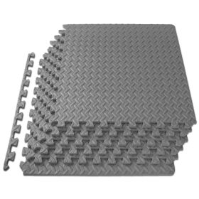 Diamond Plate Exercise Puzzle Mat 1/2-in (Option: 1/2-in, Gray, 24 Sq Ft - 62-)